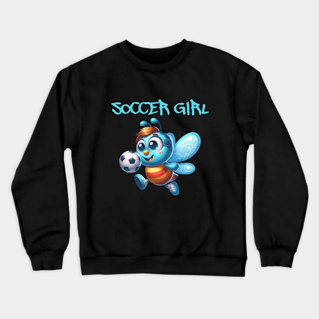 Funny Bee Soccer Girl Crewneck Sweatshirt by JoeStylistics